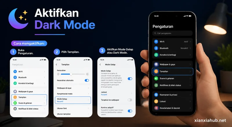 Aktifkan dark mode di smartphone