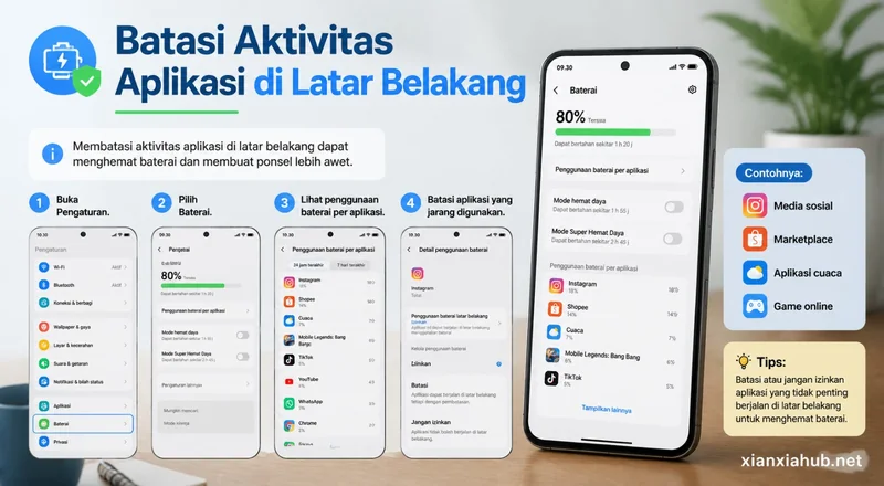 Batasi aktivitas aplikasi di latar belakang
