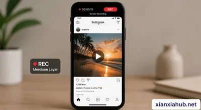 Screen recording video Instagram di smartphone