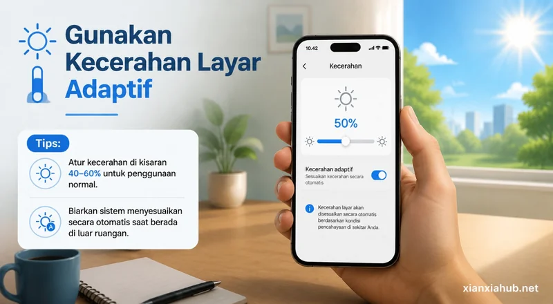 Gunakan kecerahan layar adaptif