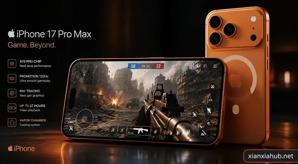 iPhone 17 Pro Max menjalankan game FPS dengan performa stabil