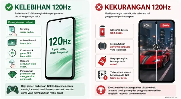 Layar 120Hz super halus, responsif, cocok untuk gaming FPS