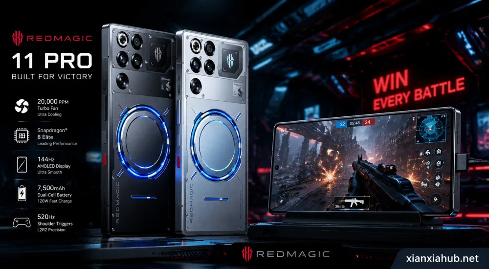 RedMagic 11 Pro dengan sistem pendingin aktif saat bermain game FPS berat