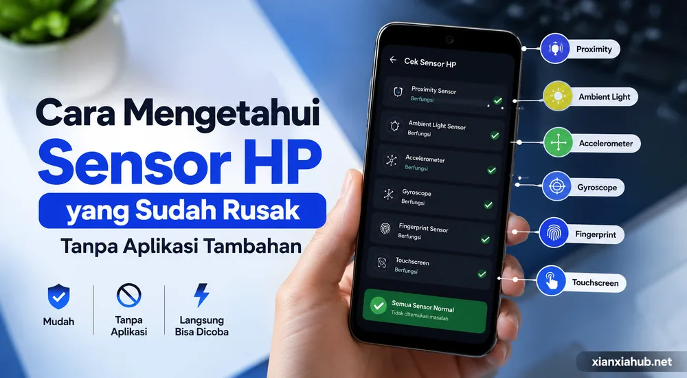 Cara mengetahui sensor HP yang sudah rusak tanpa aplikasi tambahan dengan mengecek sensor proximity, fingerprint, touchscreen, dan auto brightness.