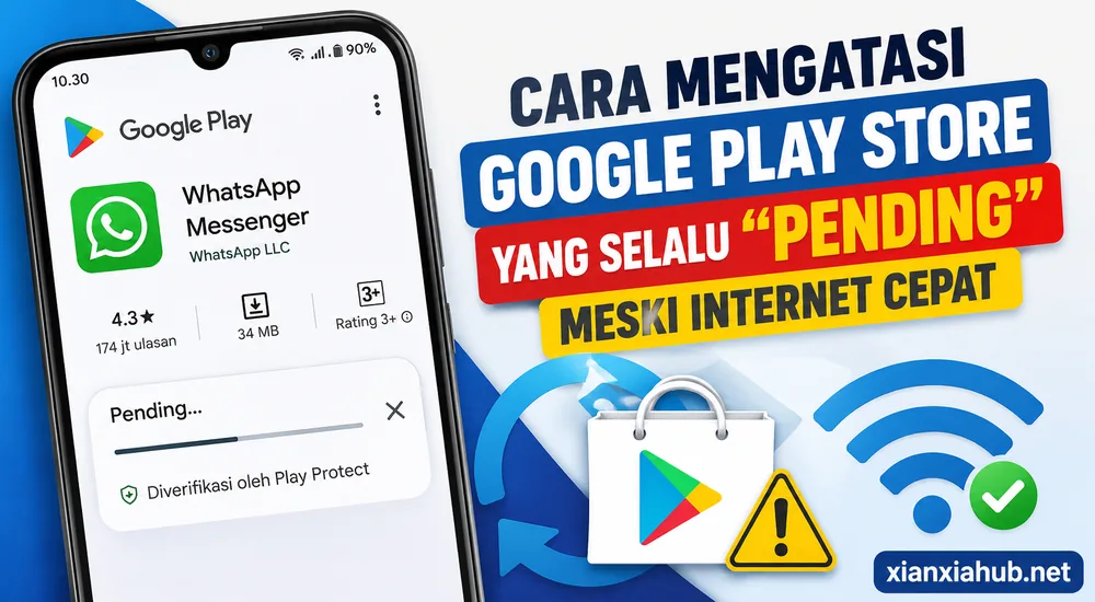 Cara mengatasi Google Play Store yang selalu pending meski internet cepat di HP Android