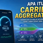 Ilustrasi Carrier Aggregation pada jaringan 4G dan 5G untuk meningkatkan kecepatan internet.